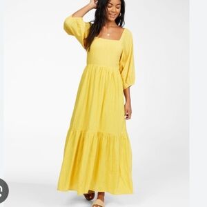 Billabong Dream Chaser Yellow Maxi Dress NWT 12